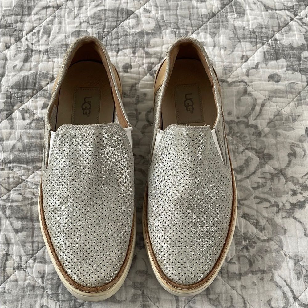 UGG Silver Slip-On Shoes size 7